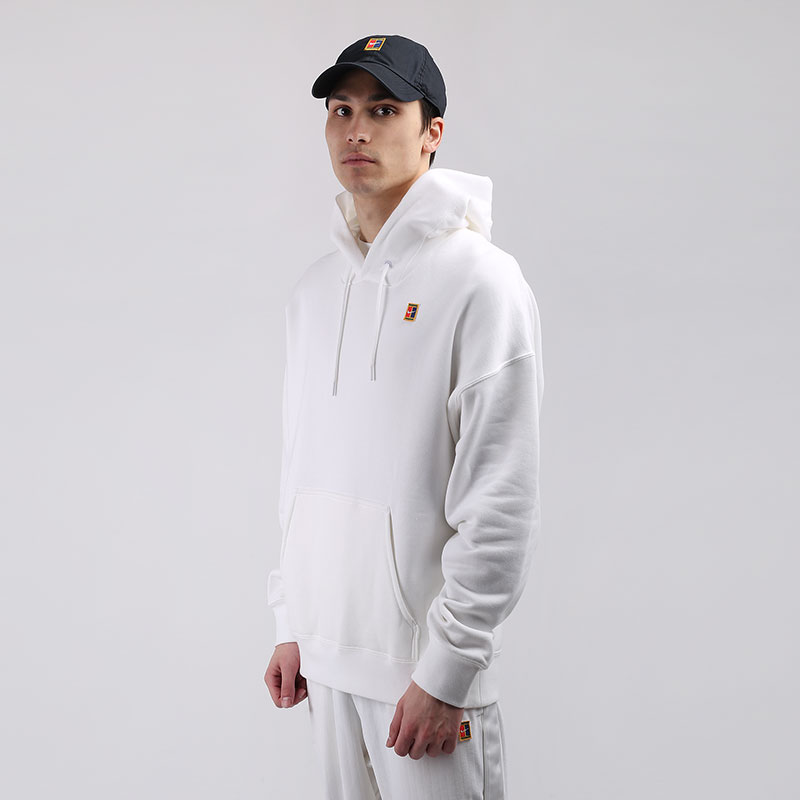 мужская белая толстовка Nike Court Fleece Tennis Hoodie BV0760-100 - цена, описание, фото 2